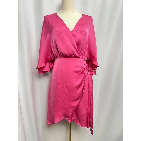 NWT! Alexis Wrap Mini Dress in Rose Pink SIZE-2 - Picture 1 of 5